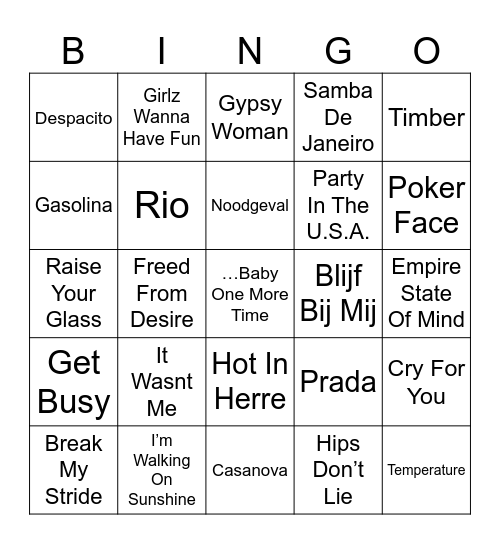 Disco Snolly presents: Sing, Swing & Bing-O-Long Ronde 2 Bingo Card