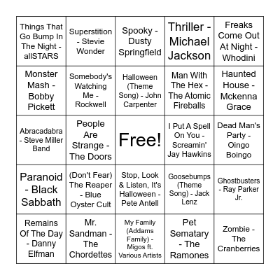 Spooky Season Pt. 1 Bingo Card