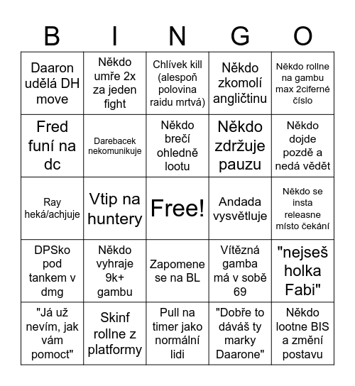 Ixkreten BINGO Card