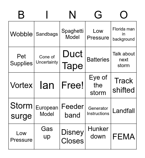 Go Away Milton Bingo Card