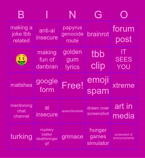Tumore Bingo Card