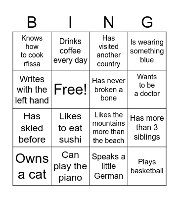 ELEM6 Ice Breaker Bingo Card