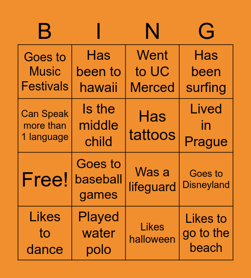 BINGO Card