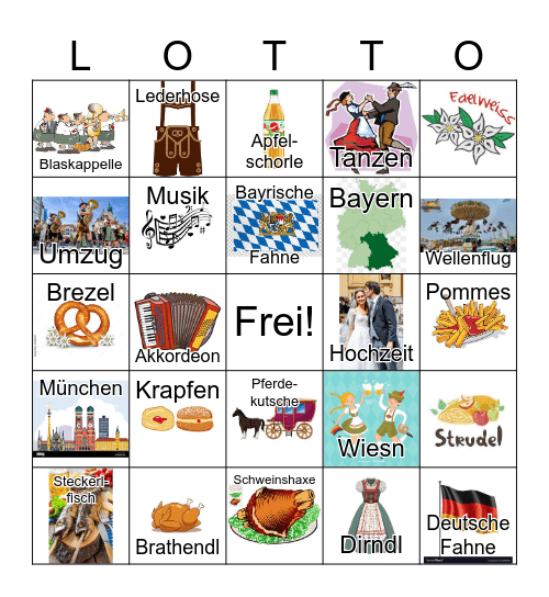 Oktoberfest Bingo Blitz Bingo Card