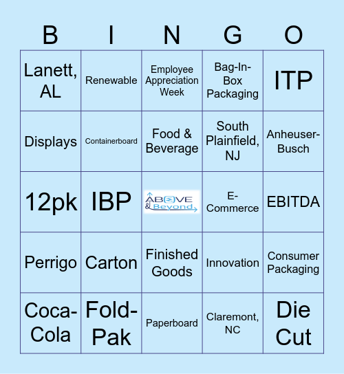 * Above & Beyond Bingo * Bingo Card