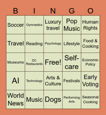 InPress Interest Hunt! Bingo Card