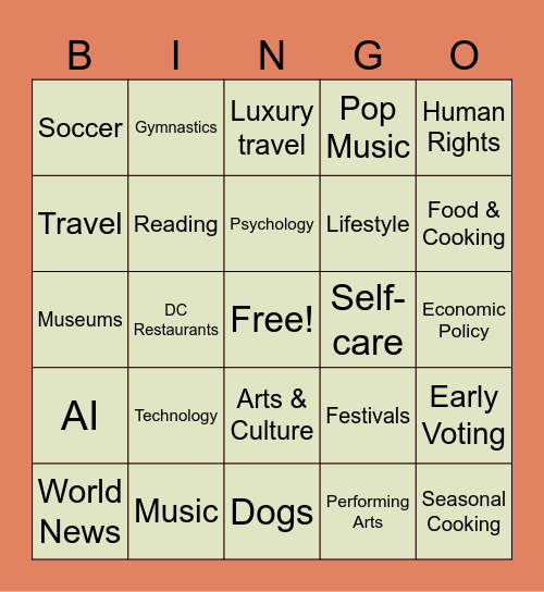 InPress Interest Hunt! Bingo Card