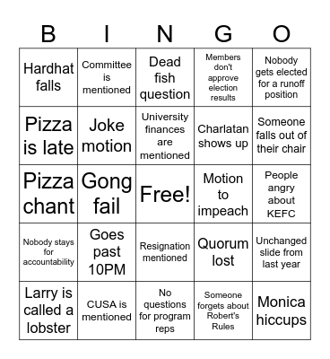 CSES FSGM Bingo Card