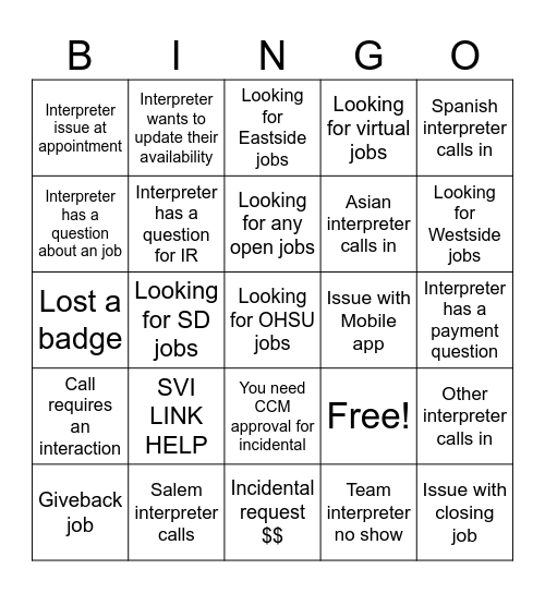 Linguava IS BINGO Card