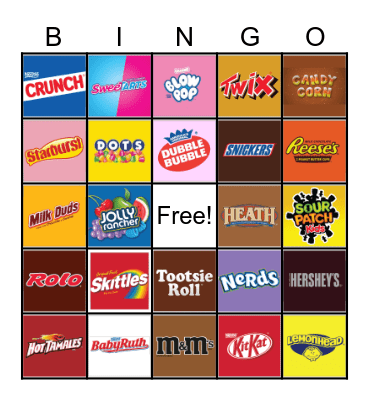 Halloween Candy Bingo Card