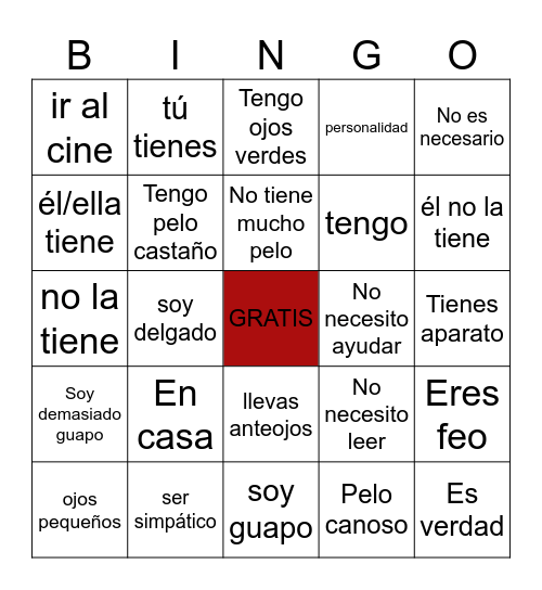 Guapo Bingo Card