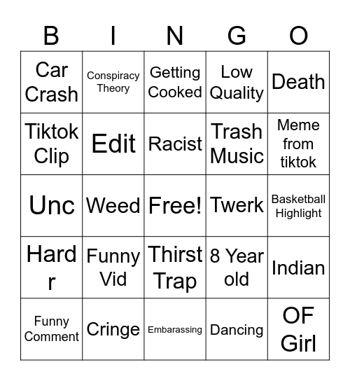 Ig Reels Bingo Card