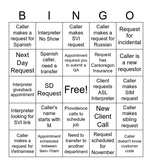 LINGUAVA CS BINGO Card