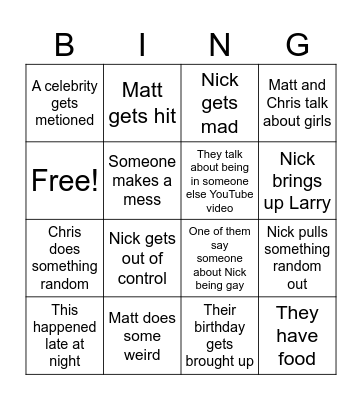 Sturniolo triplets Bingo Card