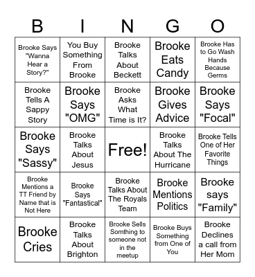 Brooke Bingo Card