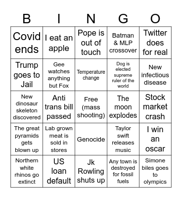 2024 Bingo card Bingo Card