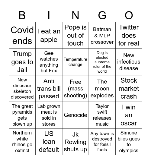 2024 Bingo card Bingo Card