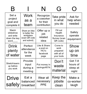 ESOP Bingo Card