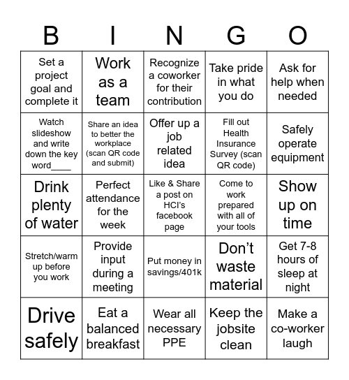 ESOP Bingo Card