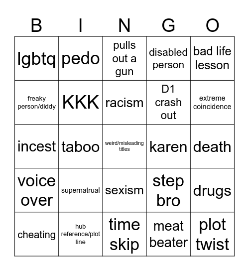 TT bingo Card