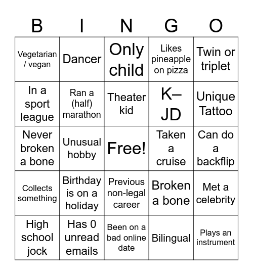 DLR Mindling Bingo! Bingo Card