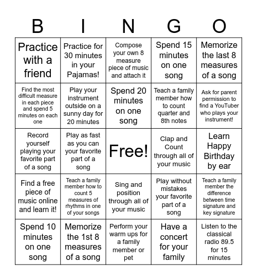 Fall Break - Ashton Ranch Bingo Card