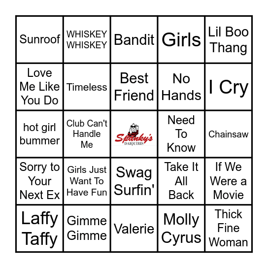 Spanky's Music Bingo 10/8/24 Bingo Card