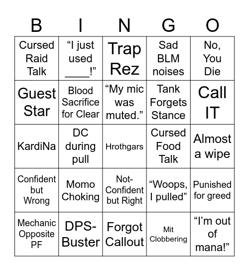 Locktober Bingo Card