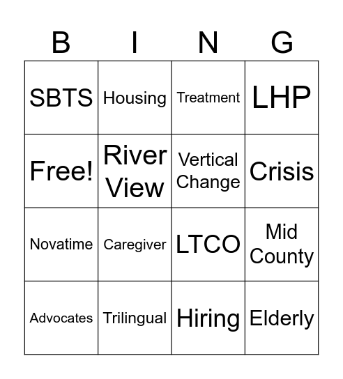 FSA Bingo Card