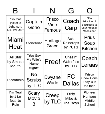 Wedding Rehearsal Speech Bingo Card