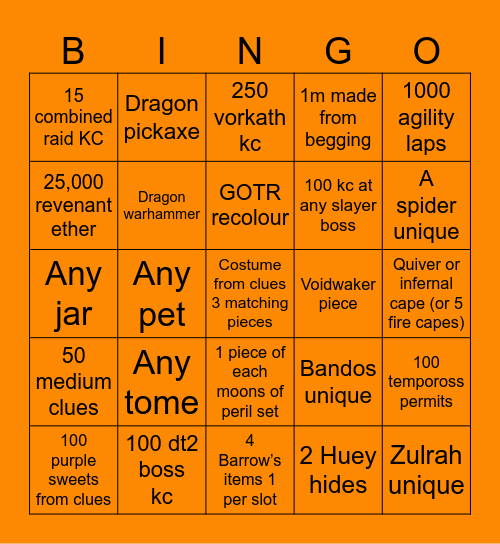 OSRS 2024 fall bingo Card