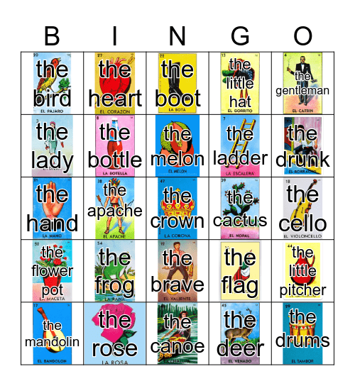 Mexican: Lotería Bingo Card