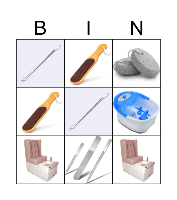 Tools and Equipment in Foot Spa Bingo Card