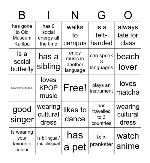 HERSTON CULTURAL NIGHT Bingo Card