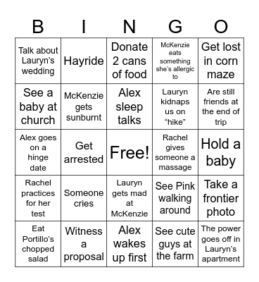 People I Dislike Fall 2024 Bingo Card