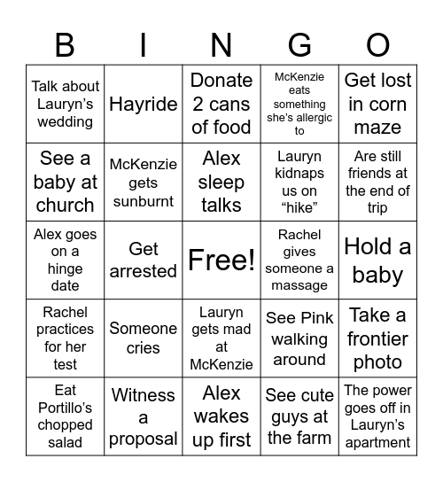 People I Dislike Fall 2024 Bingo Card