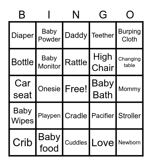 IVY JADE'S BABY SHOWER Bingo Card