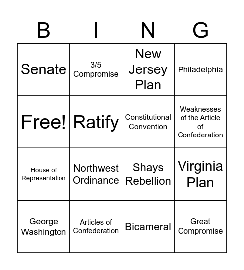 Plan for a New Government Bingo Card