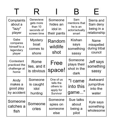 Survivor Bingo!!! Bingo Card