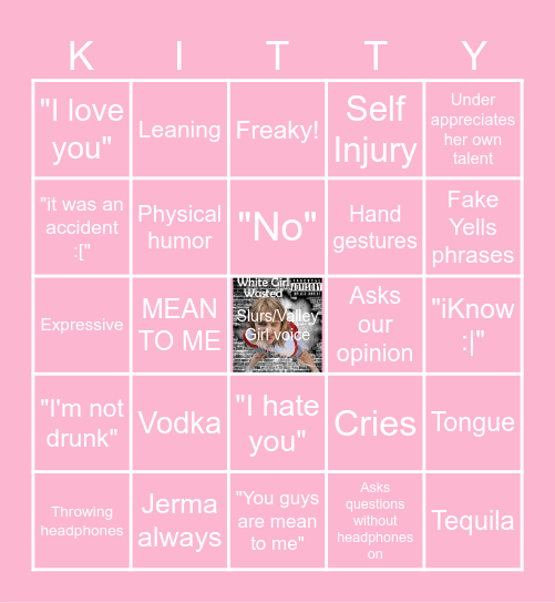 Drunk Kitty Bingo Card