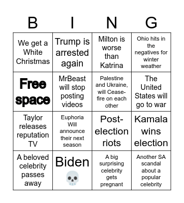 2024 Bingo Card Bingo Card