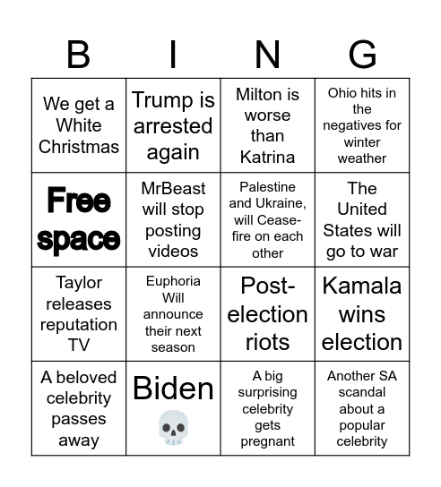 2024 Bingo Card Bingo Card