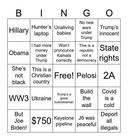 Live bingo Card