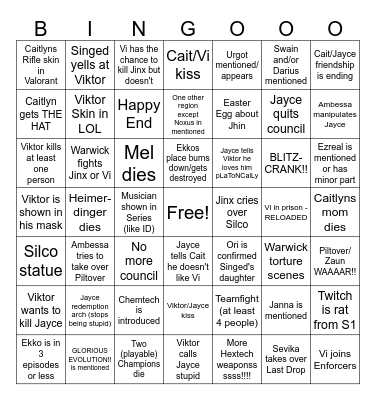 Arcane S2 Bingo Card