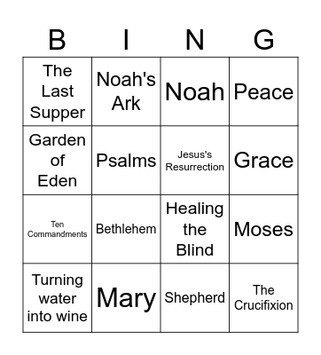 CSU Bible Bingo Card