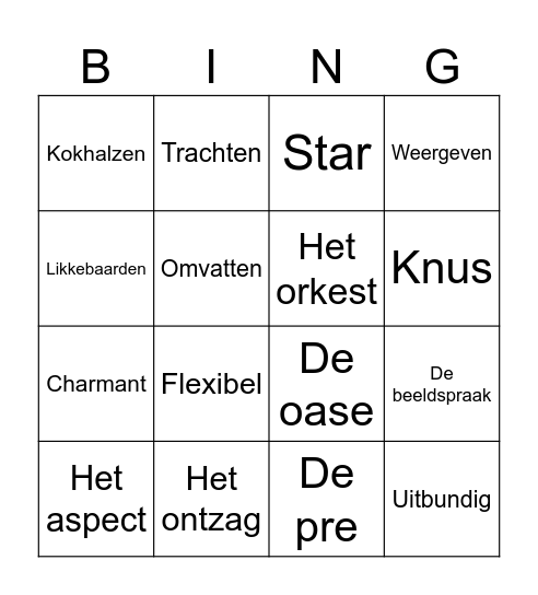 Thema 2 Bingo Card