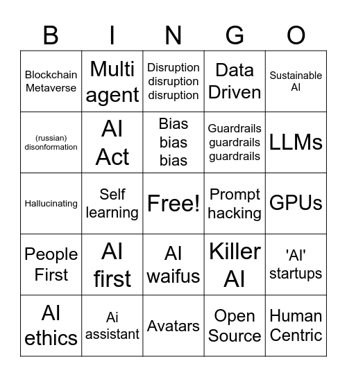 AI Bullsh*t Bingo Card