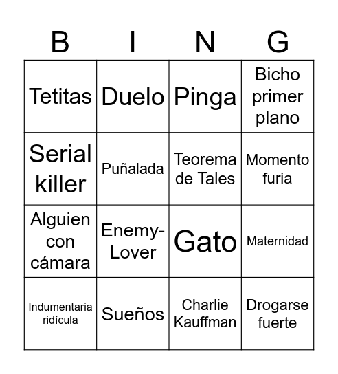 Bingazo Sitges Bingo Card
