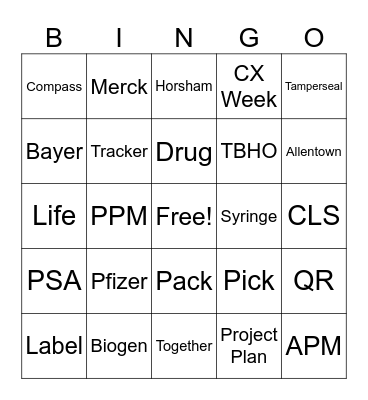 Team Pete Bingo Card