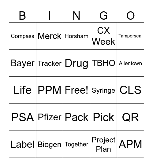 Team Pete Bingo Card